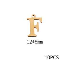 10Pcs 304 Stainless Steel 18K Gold Plated Letter Charms, Alphabet Initial Pendants For DIY Jewelry Making - Pendants - View 16