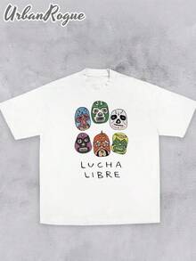 Camiseta para Hombre Casual y Moderna con Diseño de Máscaras de Lucha Libre |     Ropa de Hombre con Estilo Playeras Sudaderas y Camisas Cómodas |     Ideal para Uso Diario Trabajo y Salidas |     Fácil de combinar muestra tu estilo - Negro - Ver 6