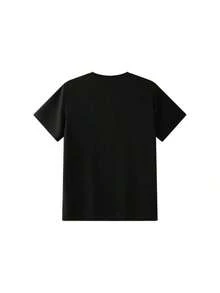 Camiseta de Manga Corta Holgada Casual Versátil con Estampado Divertido, Ideal para Vacaciones, Trabajo y Uso Diario - Negro 9 - Ver 8