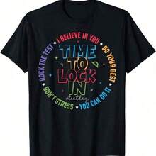You Got This Test Day State Testing Time To Lock In Teacher T-Shirt - Black - View 6