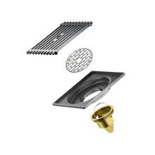 Desagüe de ducha cuadrado de acero inoxidable/cobre con tapa extraíble, adecuado para baño y lavandería - Multicolor - Ver 16