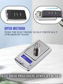 【高精度珠宝口袋秤】【适用于茶叶或咖啡称重】1个翻盖式100克高精度专用多功能电子秤，带LCD背光屏幕，迷你数字口袋秤，汽车钥匙形状电子秤 - 珠寶秤 - 查看 6