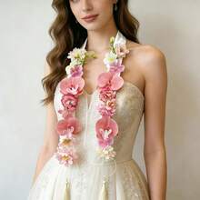 The Perfect Choice For The 2026 Graduation Ceremony - A Sturdy Hawaiian Graduation Lei, Tropical Orchid And Mixed Flower Necklace With Artificial Flowers, A Hawaiian Lei Gift Suitable For Men's And Women's Parties, Graduation Celebrations, And Proms - màu vàng - Xem 3