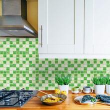 1 rollo de papel tapiz autoadhesivo, pegatina de pared con patrón de mosaico, pegatina de borde, pegatina de zócalo, adecuado para el hogar, la cocina, la habitación, la pared, la decoración del zócalo - 1PC - Ver 6