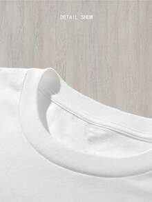 Camiseta Mujer Manga Corta Cuello Redondo, Estampado Verde y Dorado, Corte Regular, Tela Suave Transpirable, Lavable a Máquina, Ropa Primavera Verano 2. - Blanco - Ver 5