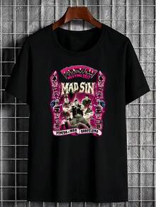 Unisex T-Shirt For Men And Women, Mad Sin Psychobilly Meeting 2017. Soft And Essential For Casual Streetwear In All Seasons, This Versatile T-Shirt Is Perfect For Everyday Wear And Makes An Affordable Gift For Fans And Friends. With Its Crisp, Streamlined Cut, This Garment Creates A Clean And Vibrant Look. Its Relaxed Yet Flattering Silhouette Suits All Body Types, Offering A Style That Is Both Casual And Sophisticated. - 黑色 - 查看 6