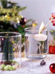 1/5/12/24/36/48/96pcs Floating Ball Scented Candles, Water Floating Tea Lights, Romantic Wedding Decoration Candles, Hotel Dinner Party Table Centerpiece Decor - White - View 6