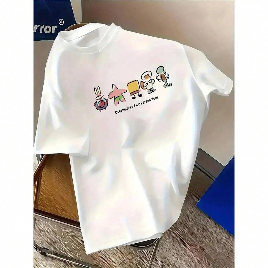 OversizeExtra grande Camiseta - Manga corta - Moda mujer - Oversize - Casual suelto - 230g - Algodón -Camiseta de Viaje Oceánico Las blusas transpirables, que absorben el sudor y son adecuadas para de lavado a máquina, en el regalo perfecto para las vacac - Blanco - Ver 1