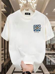 New Women's Short-Sleeved T-Shirt, 180g, 100% Cotton - Versatile Casual T-Shirt With Summer Print For Men - Summer Print T-Shirt For Couples - Unisex - Holiday Gift - 黑色 - 查看 7