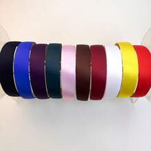 1pc Macaron Bright Color Solid Headband, 3cm Wide Padded Headband Hairband - Royal Blue - View 4