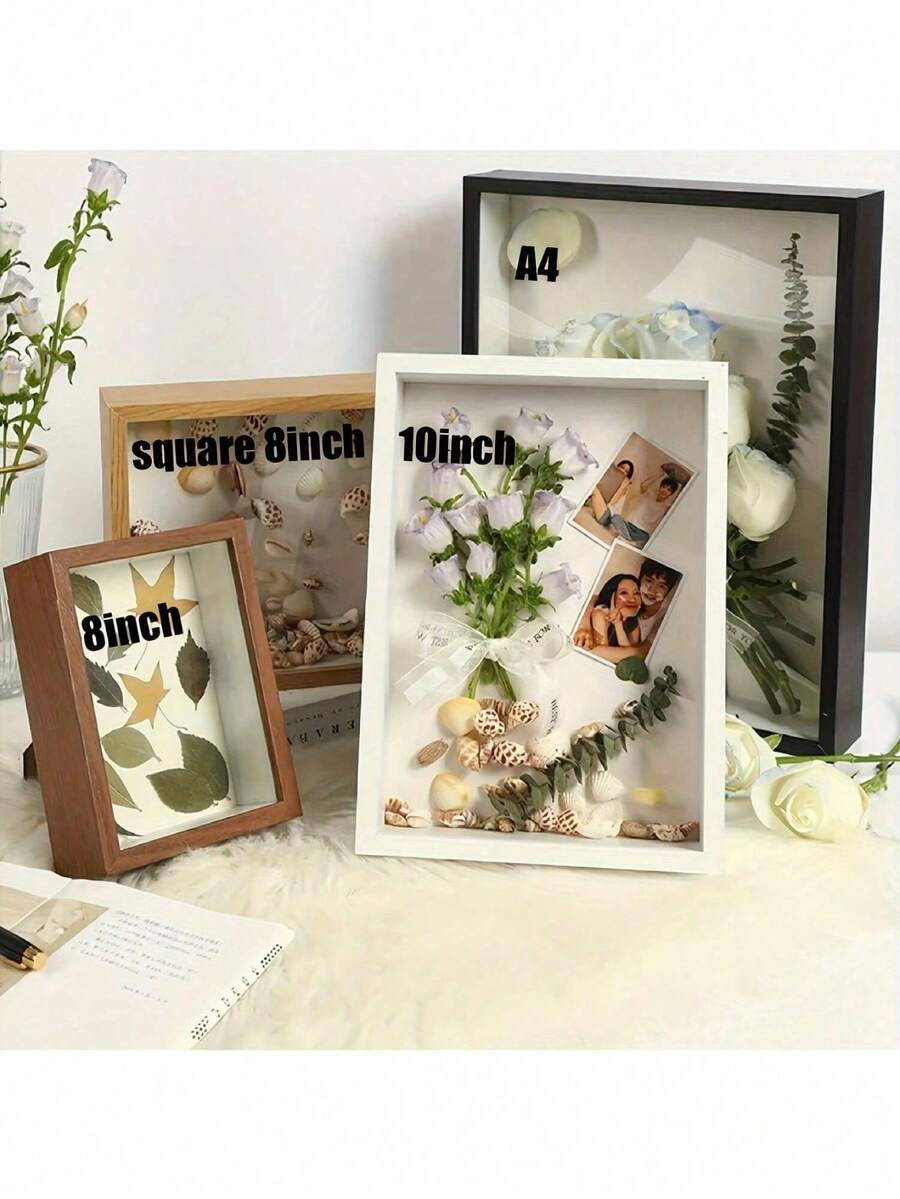 1 khung ảnh trang trí hoa khô rỗng, giá trưng bày thủ công tự làm, khung 3D, thích hợp cho các dịp lễ và kỷ niệm, khung gỗ đặc, giá trưng bày mô hình, giá trưng bày hoa khô - Khung treo trang trí (không kính), đồ trang trí, phụ kiện, thích hợp cho đồ thủ công tự làm, hoa khô và đồ lưu niệm - Hộp quà đa chức năng và trang trí nhà cửa, hoàn hảo để trưng bày mẫu cây, vé, quà lưu niệm, bó hoa và đồ trang trí hình bướm.