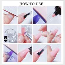 Polyester Extension Gel Nail Kit, Poly Nail Gel UV Starter Kit, 6-Piece/Set Builder Gel Nail Kit Suitable For Beginner DIY Nails - 粉色 - 查看 7