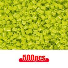 500 hạt nhựa nhỏ 2.6mm, hạt ghép hình pixel, hạt sắt nung chảy, hạt trang trí DIY chất lượng cao, quà tặng thủ công. - Đậu - Xem 29