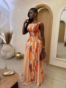 Women's Summer Maxi Dress For Vacation Elegant Wedding Guest Dress Sleeveless Long Dress Prom Dress For Birthday And Graduation Party - 桔紅色 - 查看 2