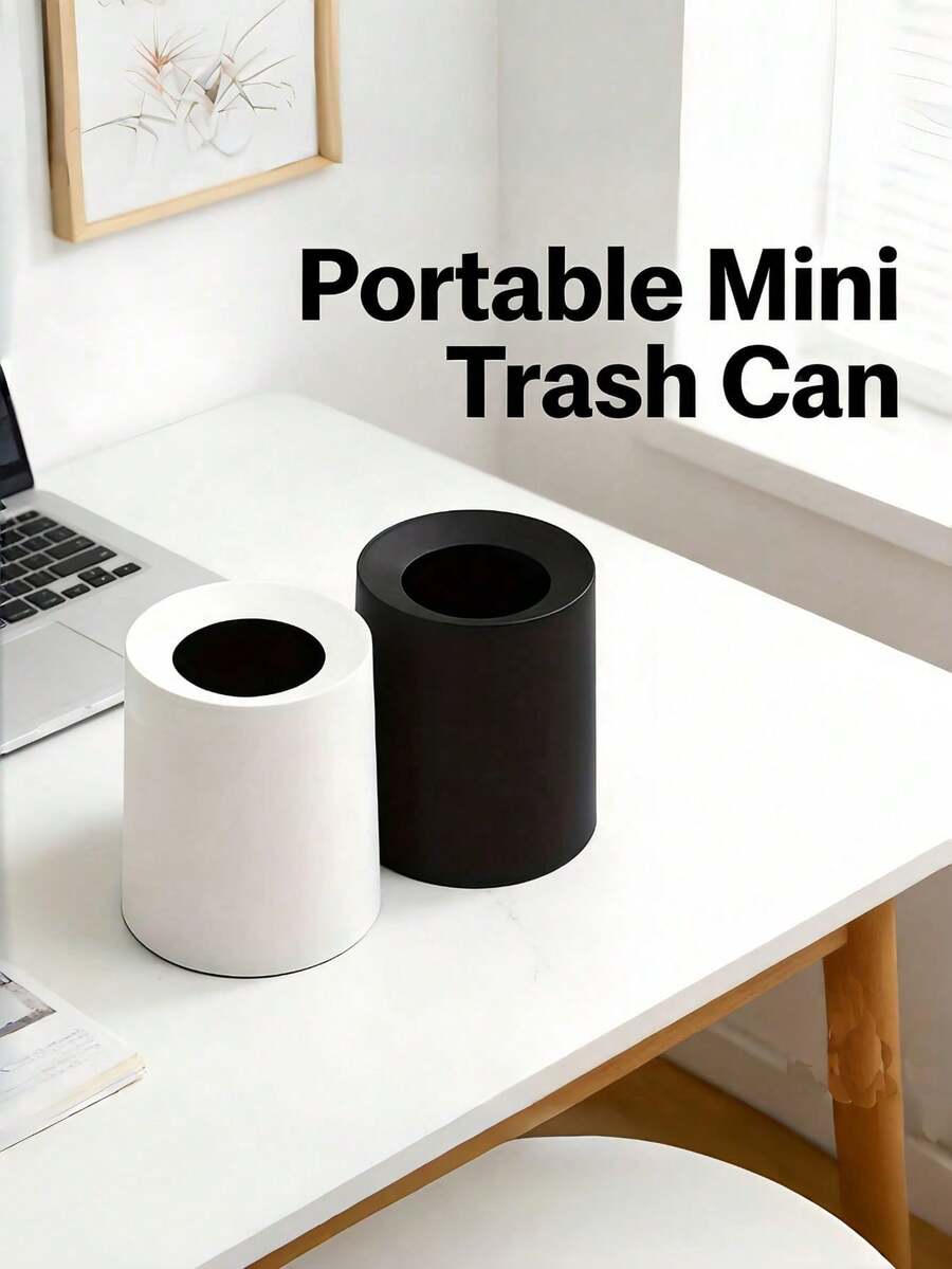 Cubo de basura minimalista de acero inoxidable y plástico, superficie mate suave, diseño alargado y delgado, colocación flexible en el hogar, oficina, cocina, baño, dormitorio, base antideslizante, interior fácil de limpiar, adecuado para la eliminación de residuos diarios y la gestión de residuos ligeros
