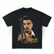 Unisex Short-Sleeved T-Shirt, Rauw Alejandro Cosa Nuestra Tour T-Shirt, Rauw Alejandro Concert T-Shirt, Gift For Rauw Alejandro Fans, Men's T-Shirts, , Women's T-Shirt, Romwe Men, Boho Chic, Gifts For Teachers, Women's T-Shirt, Curvy Men's Clothing, Y2K - 黑色 - 查看 1