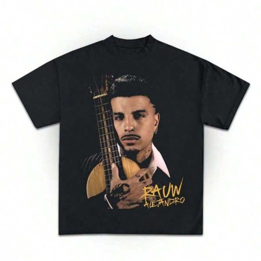 Unisex Short-Sleeved T-Shirt, Rauw Alejandro Cosa Nuestra Tour T-Shirt, Rauw Alejandro Concert T-Shirt, Gift For Rauw Alejandro Fans, Men's T-Shirts, , Women's T-Shirt, Romwe Men, Boho Chic, Gifts For Teachers, Women's T-Shirt, Curvy Men's Clothing, Y2K - 黑色 - 查看 1