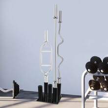 OUKANING 5-Bar Vertical Barbell Rack Q235 Steel Anti-Slip Stable For Gym Home Fitness Bars - 黑色 - 查看 3