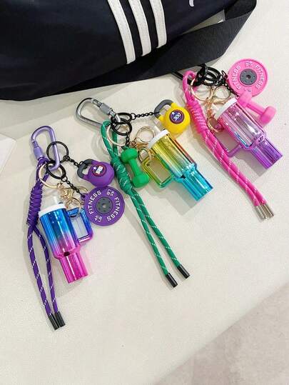 Fitness Accessories, Bag Accessories, Decorative Bag Chains,Mini Fitness Set Sports Barbell Keychain Bag Charms For Men And Women, Bag Pendant,Detachable, Perfect Choice For Fitness Enthusiasts, Ideal Gift For Unisex, Suitable For Decorating Backpacks And Keys, Bag Pendants, Bag Accessories, Bag Pendants, Bag Decorations, Back To School Gifts, Teacher Gifts,Casual Gifts, Party Entertainment Supplies,Family Gifts,Valentine'S Day Gifts