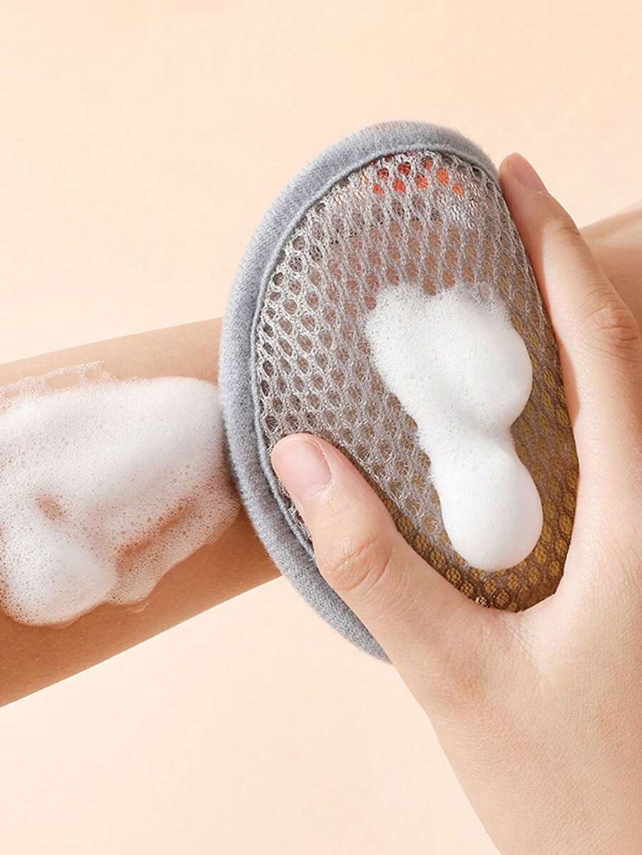 1pc Soft Soap Bag Foaming Mesh Pouch Bathing Foam Net Bag Scrubbing Drawstring Soap Holder - White - View 1