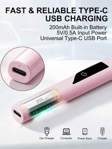 Cute Rechargeable Handheld Nail Lamp With Stand - UV LED Gel Dryer, LCD Display, Multiple Colors (Pink/White/Purple), Ideal Valentine's Day Gift For Her - Multicolor - View 6