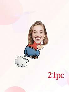 7/14/21pcs Custom Photo Birthday Party Banne,Unique Farting Photo Banner,Humorous Farting Figure Party Decoration, Custom Face Banner For Unisex Birthday Parties - Multicolor - View 8