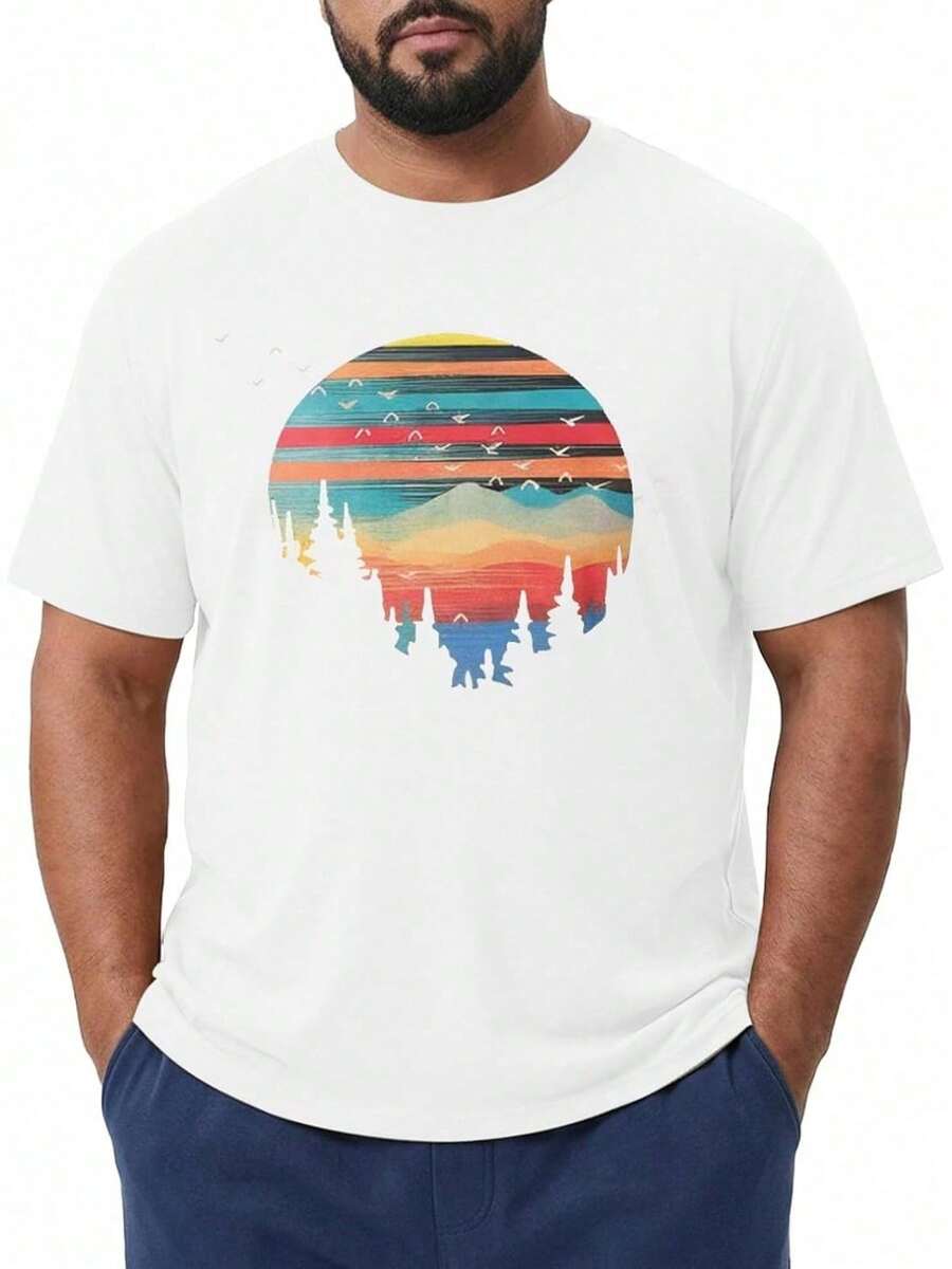 Camiseta de manga larga de gran tamaño para hombre Runcati, camiseta casual de manga corta con cuello redondo y estampado hawaiano para verano y playa. 2KKS - Blanco - Ver 1