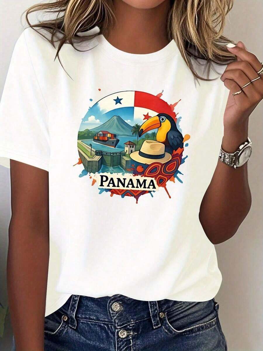 ComfortableCamisetas Ligeras con Estampados: Paisajes, Ciudades, Arquitectura, Naturaleza - Camiseta Cómoda de Color Sólido para Mujer, 100% Algodón, Opción Popular.Loose Versatile Short Sle - Blanco - Ver 1