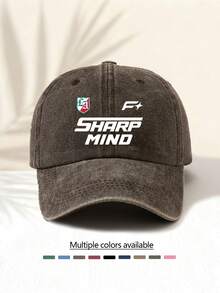 1顶水洗棒球帽，印有“SHARP MIND”字母图案，复古美式简约休闲百搭时尚，高品质装饰配饰，适合所有季节，男女皆宜，户外活动必备时尚单品 - 水洗帽 - 查看 2