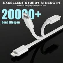 Câble de données USB C vers Lightning PD, câble de charge rapide compatible avec 17/17pro/16pro/16/15/15pro/ Blanc 1m - Blanc - Voir 3