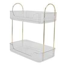 Organizador de Encimera de Baño de 2 Niveles, Diseño Simple Multiusos de Lujo Ligero, Estante de Almacenamiento Moderno de Doble Capa Duradero para Mesa de Maquillaje para - Por supuesto - Ver 9
