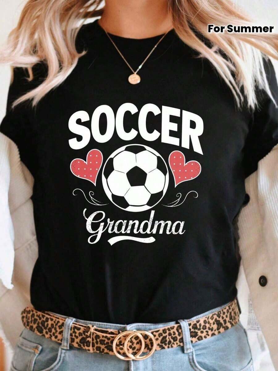 Camiseta de fútbol para abuela - Negro - Ver 1
