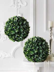 1/3pcs Artificial Grass Ball, PE Material, 28cm (11 Inches) Diameter. Ideal For Wedding Decorations, Office/Living Room/Bedroom/Dining Room Decor, Party/Wedding/Garden Decorations, Home Decor, Party Events/School Dormitory Decorations, Easter Decorations, Spring/Summer Decor, And Home Accents. - Green - View 2