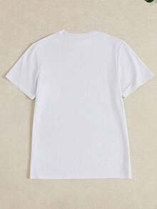 1 Pieza de Camiseta Casual de Moda para Hombres y Mujeres, con Estampado de Corazón Cómico para el Día de San Valentín. Versátil, fácil de combinar, adecuada para uso diario, estilo urbano, ropa de vacaciones, ropa de fin de semana. - Blanco 2 - Ver 2