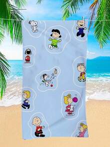 SNOOPY 畅销史努比超细纤维沙滩巾，卡通儿童沙滩浴巾，夏季海边吸水毛巾 - 長方形 - 查看 4