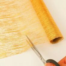 1 Roll Polyester Gold Foil Streamlined Table Runner, Exquisite Solid Color, Warm And Elegant, Suitable For Teenager And Adult Bedroom Concealment, Decoration, Beautification And Adornment. - View 4