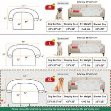 Cozy Plush Dog Bed With Removable Washable Cover – Furniture Protector For Dogs & Cats, All Sizes - Grey - Christmas Edition - View 3