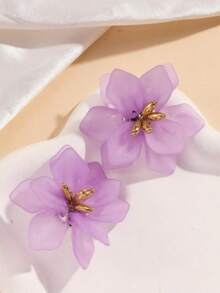 Romantic Floral Earrings, Minimalist Elegant Design, Versatile For Summer, Korean Style - Multicolor - View 5