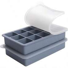2 Tbsp Silicone Freezer Molds 2-Pack, Easy-Release Portion Control Food Storage Tray For Garlic, Herbs, Ginger, Pesto, Tomato Paste & Lemon Juice, Stackable Meal Prep Freezer Containers,  Blue Silicone Trays For Home Cooking & Meal Prep Users - Bộ 2 màu xanh dương - Xem 7