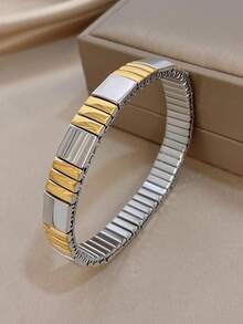 Pulsera elástica multicolor de acero inoxidable, adecuada para fiestas, Día de la Madre, San Valentín, bodas, festivales de música, regalo de Navidad - Multicolor - Ver 3