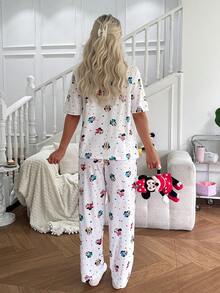 Comfortable Disney Cartoon Print Top And Pants Pajama Set - Multicolor - View 2