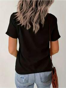 Women's T-Shirt With "And...5, 6, 7, 8" Dance Print - Step Chart For Ballet, Tap, And Dance Practice - Casual Short-Sleeved Crew Neck T-Shirt For Dancers - Machine Washable - Comfortable To Wear - 黑色 - 查看 2