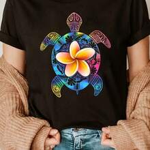 Printed T-Shirt For Men And Women - Black - View 1