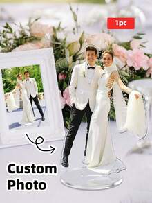 1/2/4pcs Customized Portrait Acrylic Plaque, Personalized Photo To Cartoon Digital Art, Personalized Acrylic Souvenir, Valentine's Day Anniversary Wedding Anniversary Gift, Ideal Personalized Photo Stand Decor For Boyfriend, Girlfriend, Lover, Husband, Wife - Perfect For Anniversary, Wedding, Valentine's Day, Special Occasions, Christmas, Halloween, Wedding Anniversary - Multicolor 3 - View 8