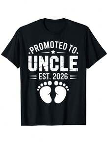 Updated To Auntie Est 2026: Fun Baby Reveal Design T-Shirt | Casual Loose Fit, Crew Neck, Slightly Stretchy Fabric, Holiday Clothing Style. - 如圖所示 - 查看 7
