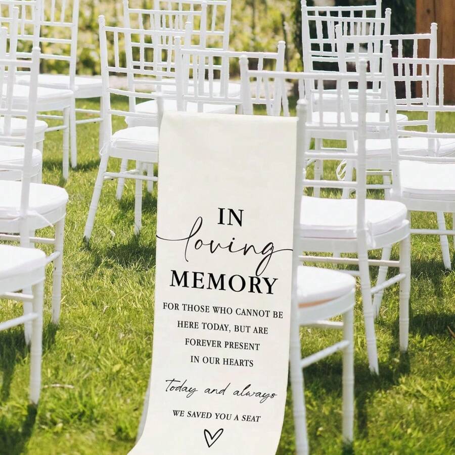 Reserved Memorial Wedding Chair Sign In Loving Memory Wedding Decoration Party Favor - White 1pc - View 1