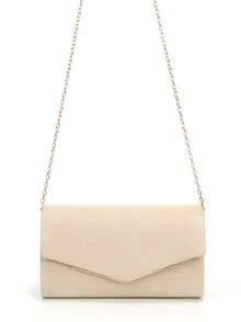 Apricot Envelope Design Party/Wedding Clutch Bag, Women's Chain Shoulder Handbag, Velvet Fashion Wallet - Apricot - View 4