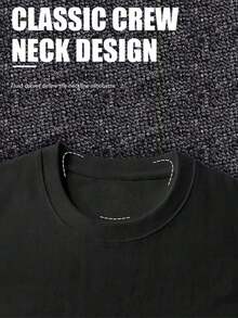 Women's Vintage Graphic T-Shirt - Black Crew Neck T-Shirt With Small Town Text - Breathable Casual T-Shirt For Everyday Wear - Machine Washable - Ideal For Outings And Gifts, Women's T-Shirt For Spring And Summer - 黑色 - 查看 4