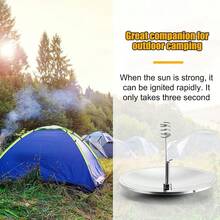 Solar Igniter, Solar Spark Lighter, Windproof Emergency Camping Survival Tool, Parabolic Mirror Lighter, Suitable For Outdoor Hiking, Home Gardening - Multicolor - View 4