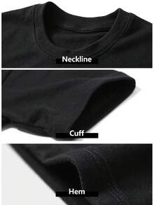 Men'S EWH Japanese Cyberpunk Y2K Anime Graphic T-Shirts Made From 100%, 180G, Featuring A Crew Neck And Short Sleeves, Available In Sizes S-3XL. These Soft And Breathable Tees Are Comfortable For Everyday Wear - 黑色 - 查看 4